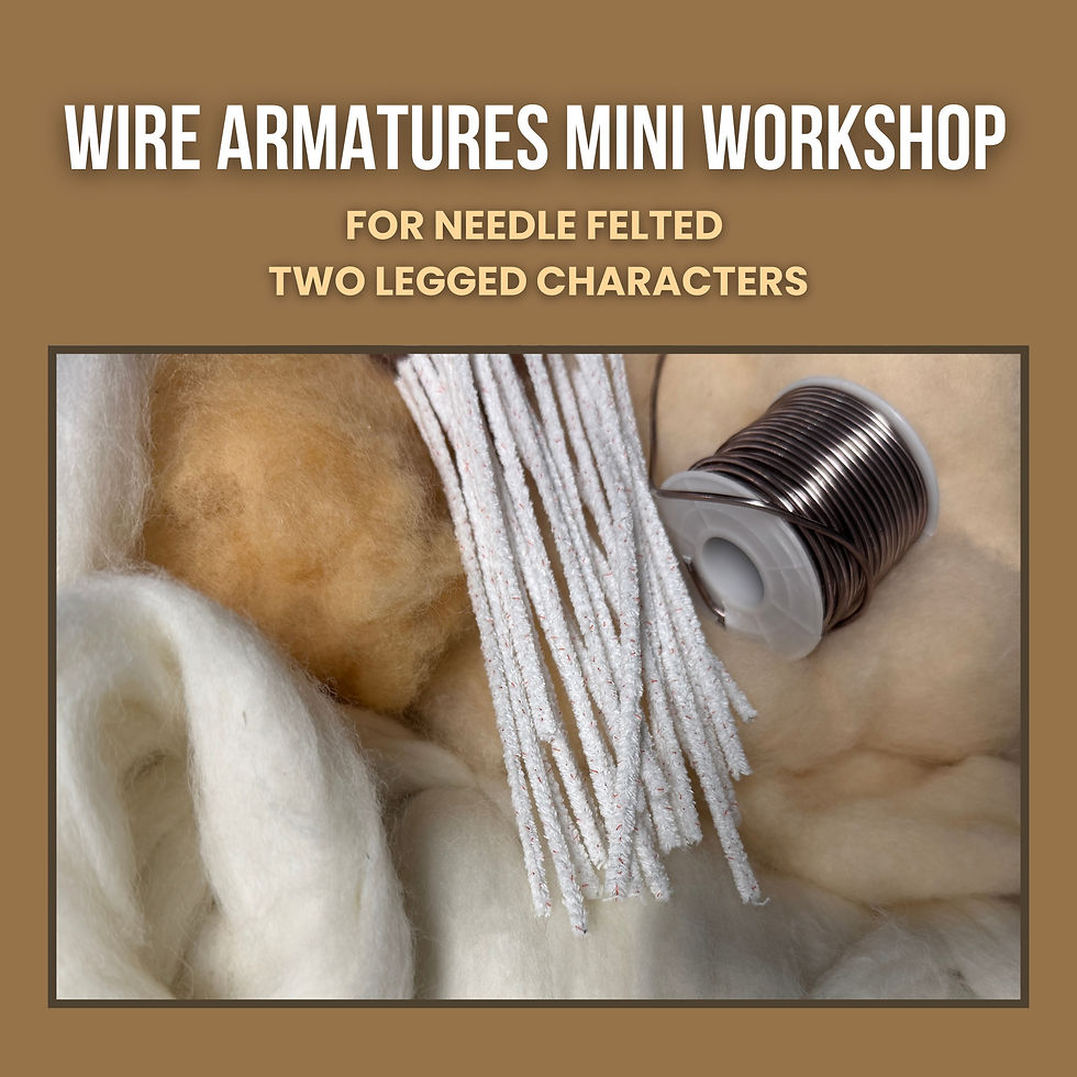Wire armatures for Needle Felted Two Legged Characters