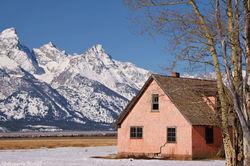 The Peach House and Teton Mountains