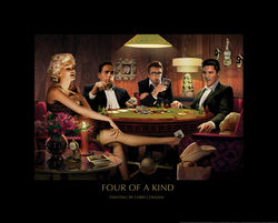 Four of a Kind w Border CANVAS