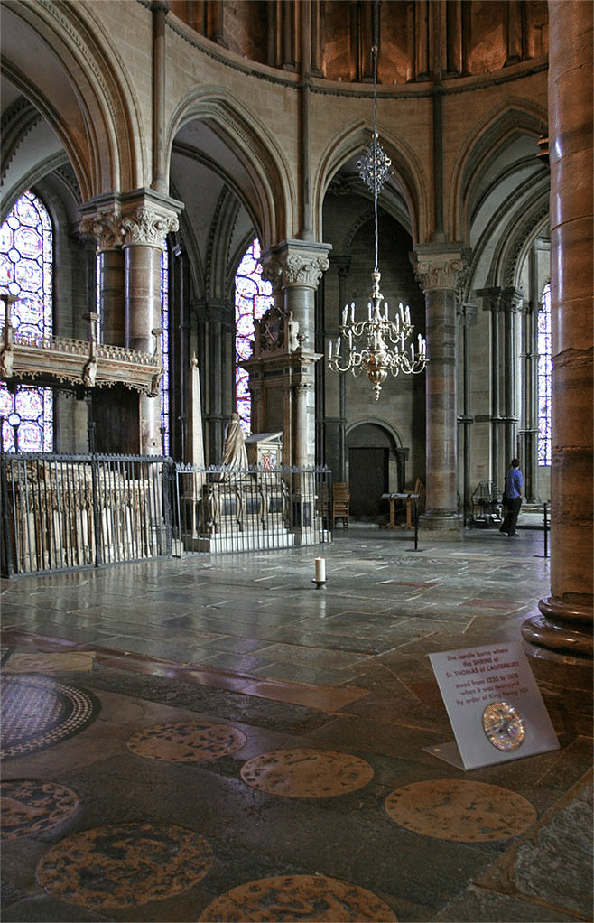 candle at shrine of st thomas becket