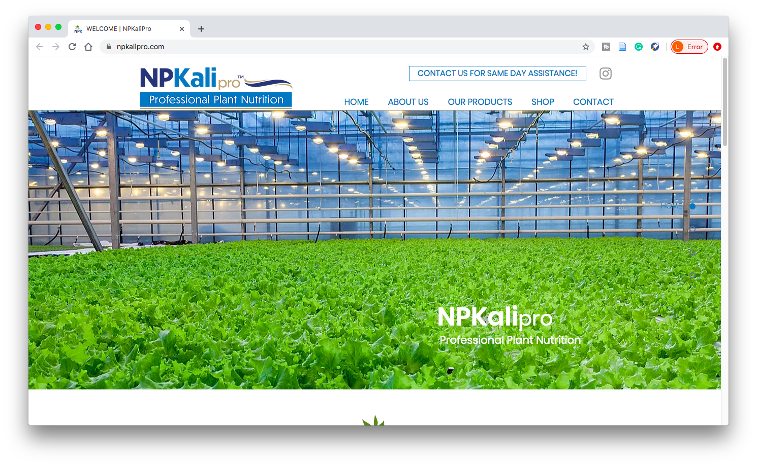 E-Commerce Plant Nutrient Provider