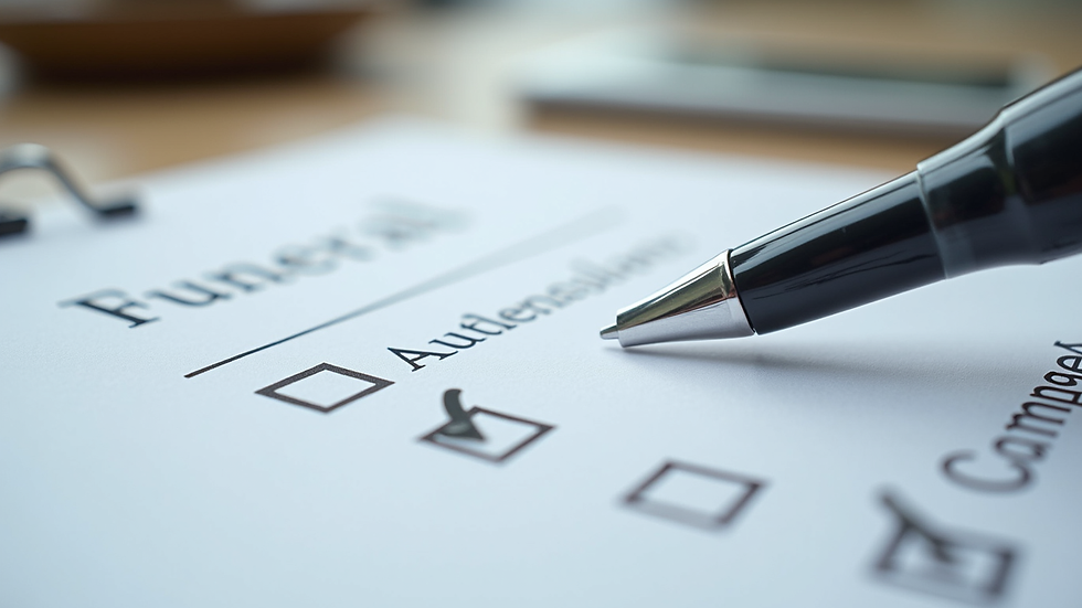 Close-up view of a funeral planning checklist with pen and notes