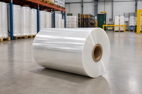 Polyolefin reel on warehouse floor.png