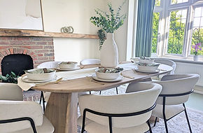 Staged dining room in a four-bedroom family house in Canterbury