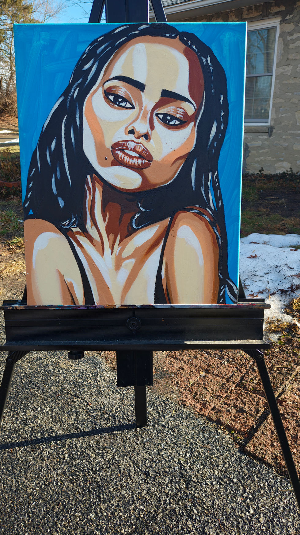 zoe kravitz, acrylic painting, popular articulation