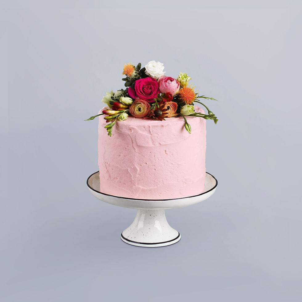 Flowers Pink Wedding Cake image