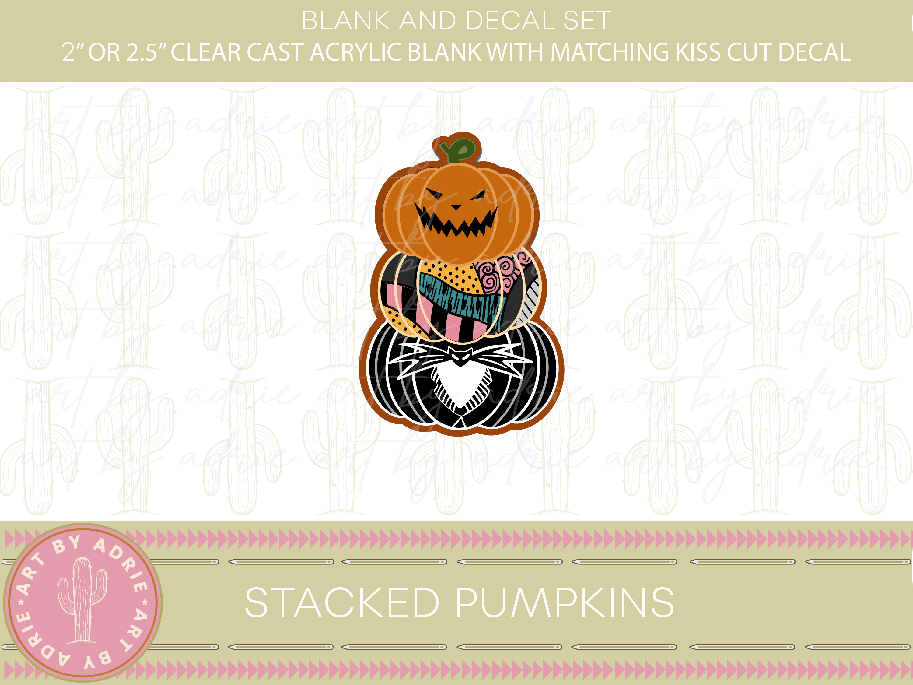 Nightmare Stacked Pumpkin Blank and Decal Sets