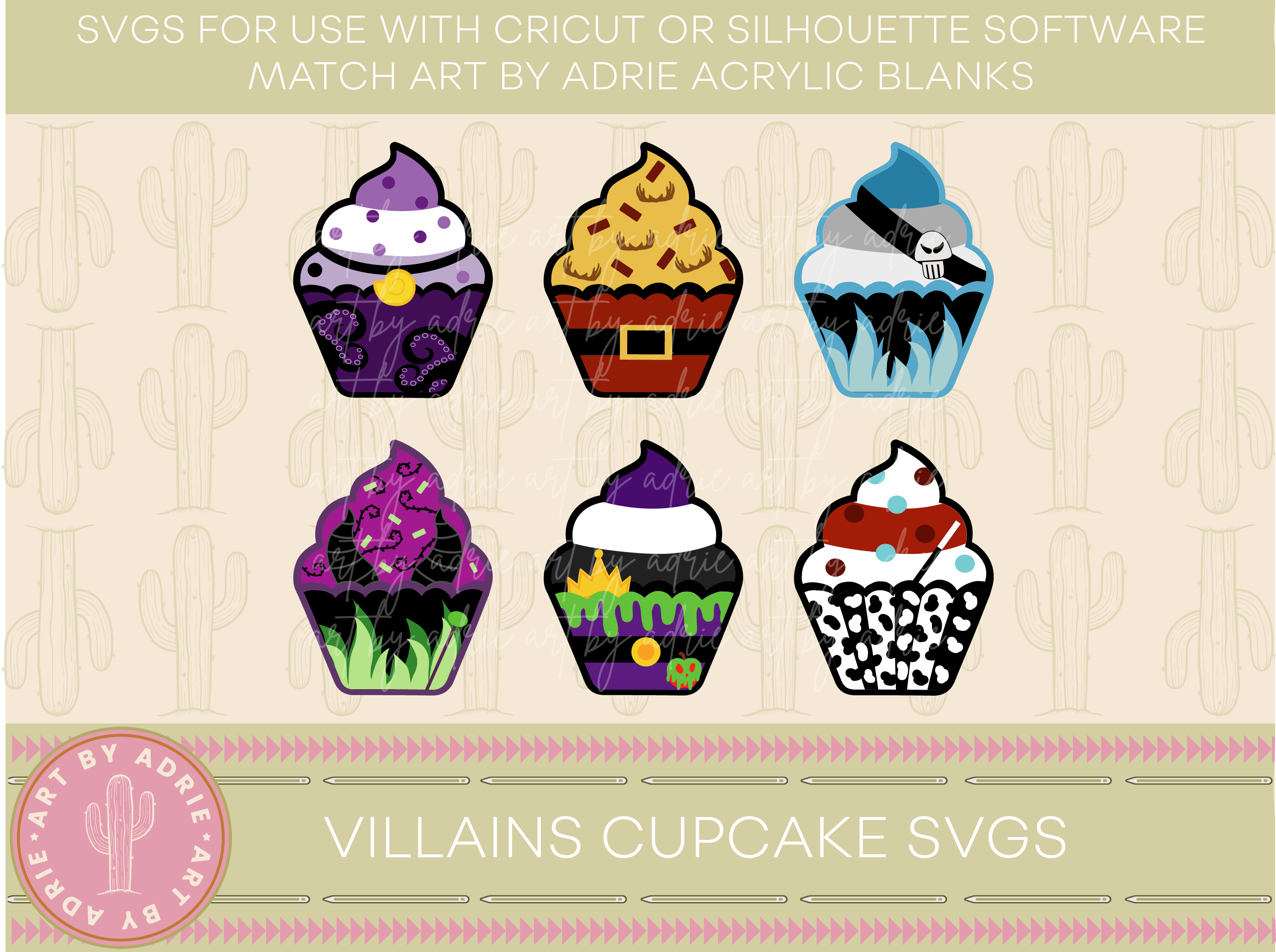 Villains Cupcake SVG Set