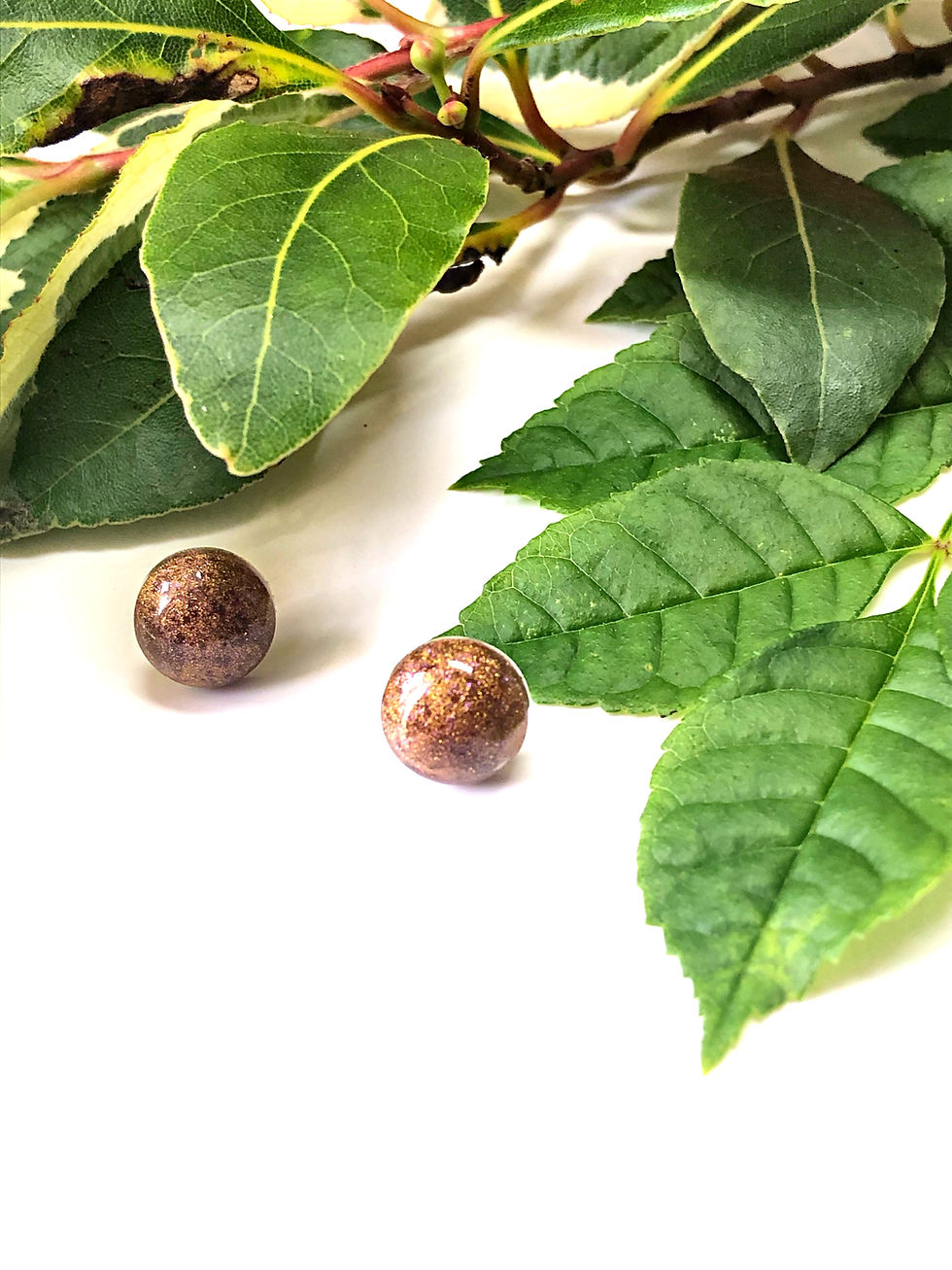 Thumbnail: Copper Sparkle Stud Earrings (Sterling Silver Posts & Backs)
