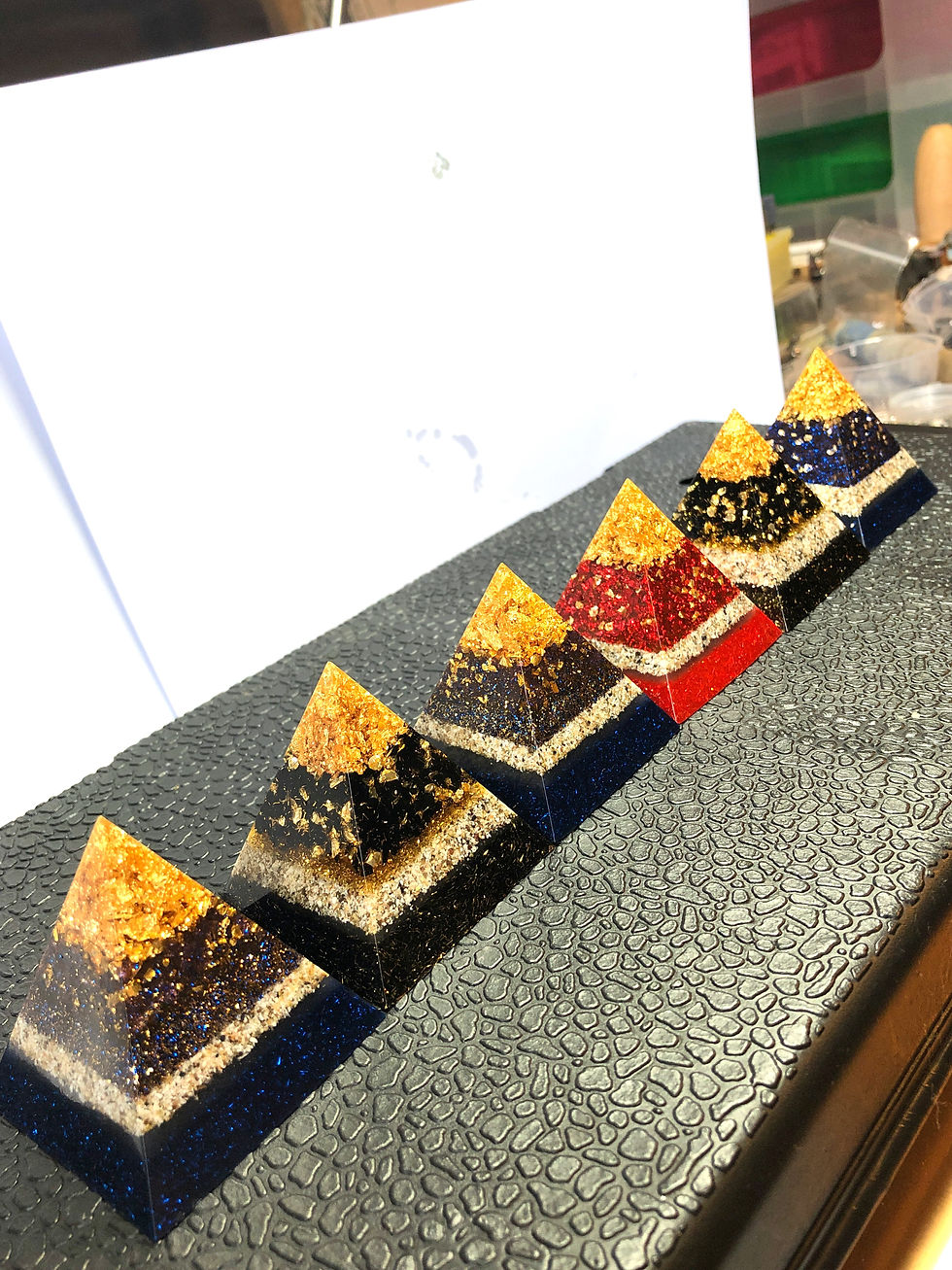 Thumbnail: Ashes Memorial Pyramid with Gold / Silver Leaf