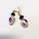 Thumbnail: Purple Painted Glass Bead Earrings Gold Plated Ear Wires