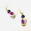 Thumbnail: Purple Painted Glass Bead Earrings Gold Plated Ear Wires