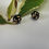 Thumbnail: Black & Gold Leaf Resin Studs with Sterling Silver Posts and Backs