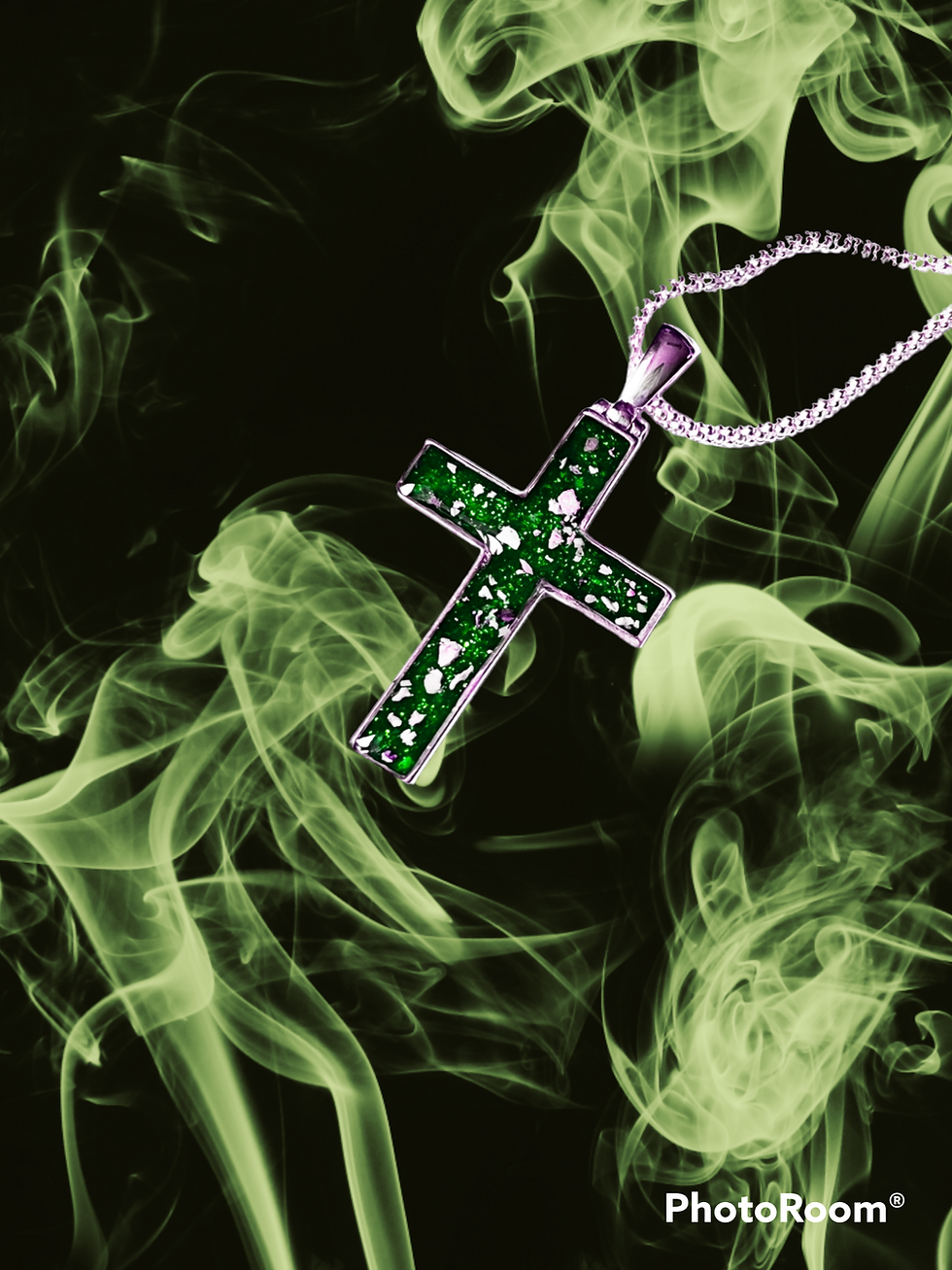 Thumbnail: Sterling Silver Ashes Memorial Plain Cross Necklace