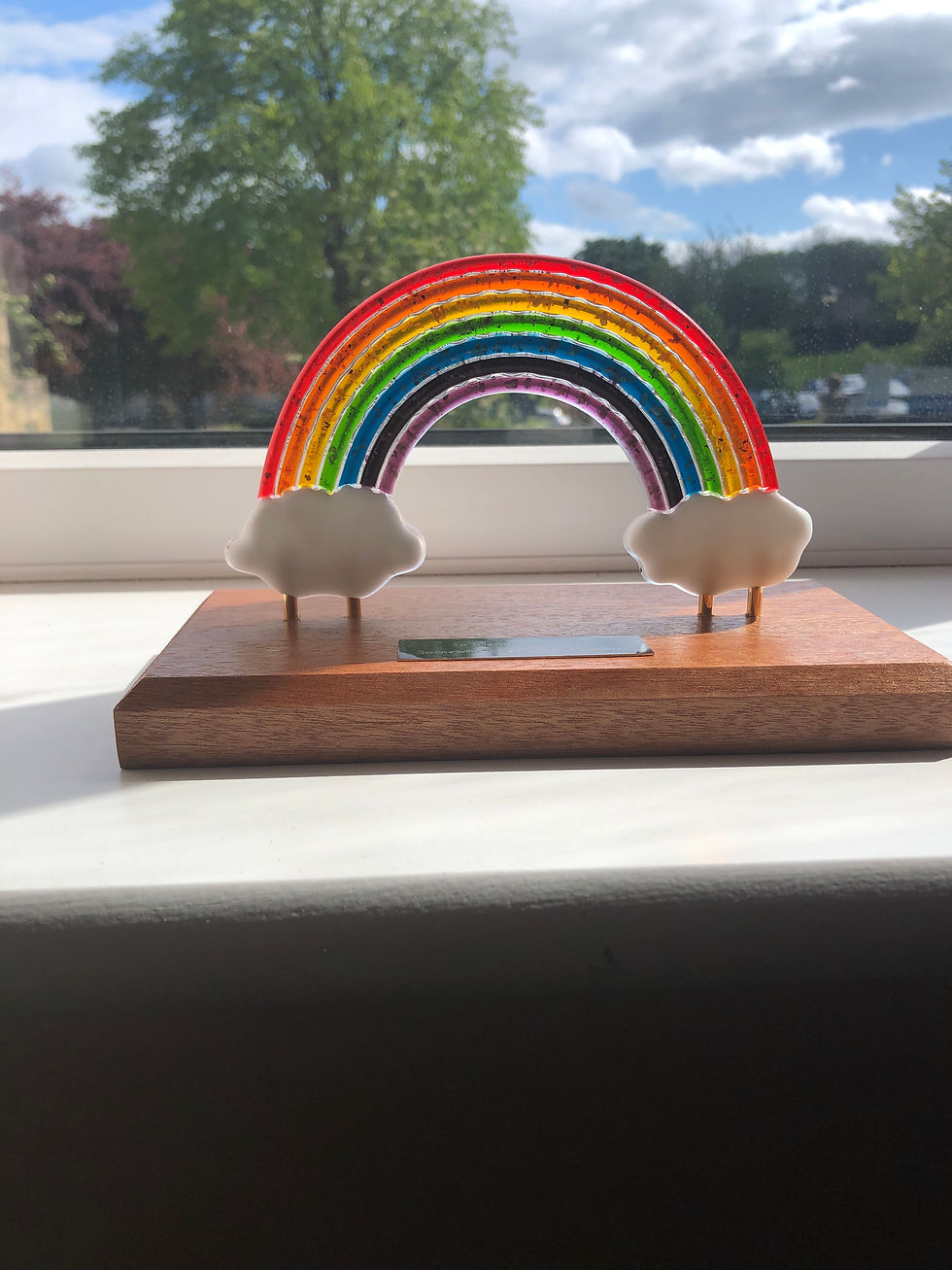 Thumbnail: Memorial Ashes Mounted Rainbow with Nameplate