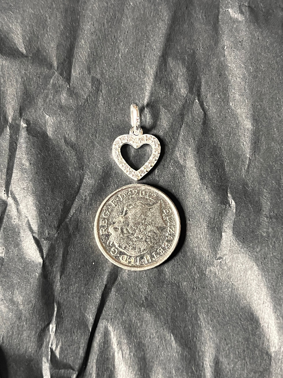 Thumbnail: Small Memorial Crystal Heart Pendant Necklace