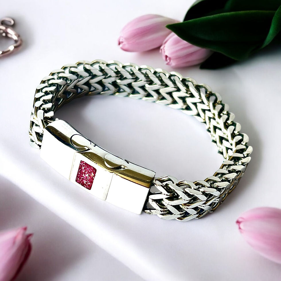 Thumbnail: Mens / Unisex Stainless Steel Memorial Ashes Bracelet