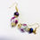 Thumbnail: Purple Painted Glass Bead Earrings Gold Plated Ear Wires