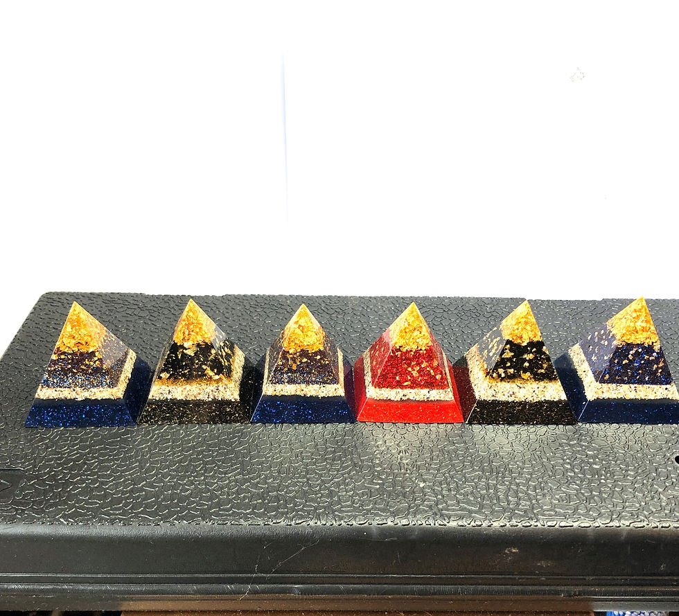 Thumbnail: Ashes Memorial Pyramid with Gold / Silver Leaf