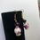 Thumbnail: Purple Painted Glass Bead Earrings Gold Plated Ear Wires
