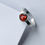 Thumbnail: Sterling Silver Round Red Paua Shell Ring