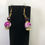 Thumbnail: Purple Painted Glass Bead Earrings Gold Plated Ear Wires