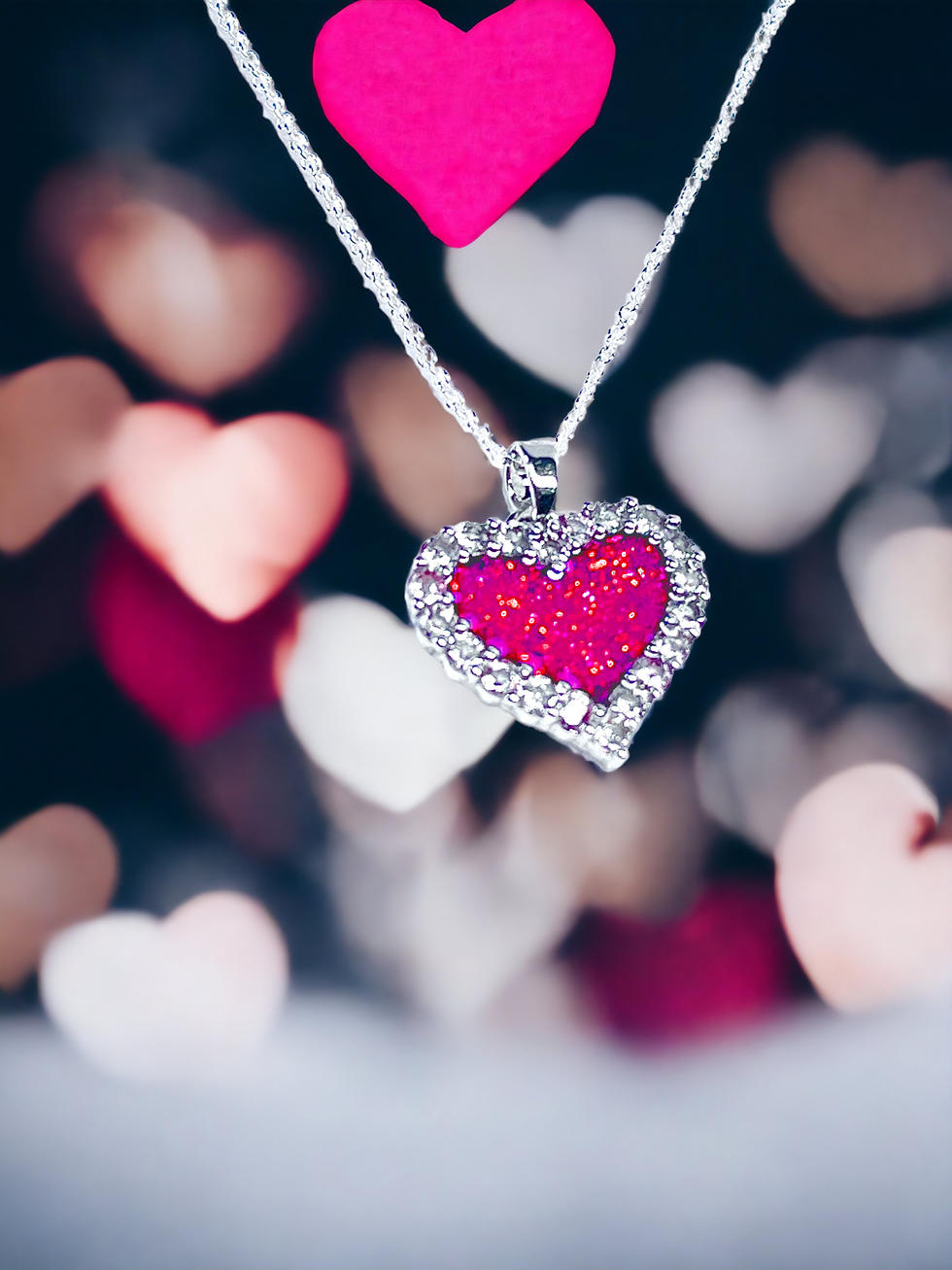 Thumbnail: Sparkling Heart Necklace / Tennis Bracelet
