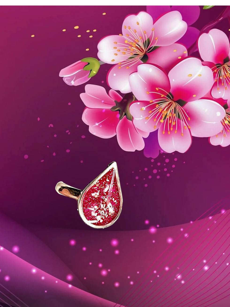 Thumbnail: Sterling Silver Teardrop Ashes Ring
