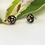 Thumbnail: Black & Gold Leaf Resin Studs with Sterling Silver Posts and Backs