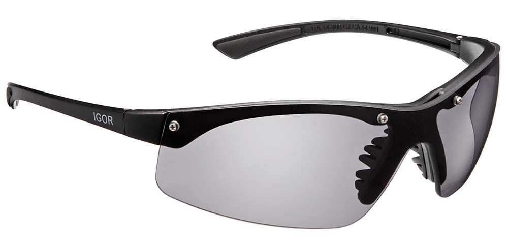 Óculos de segurança confeccionado em policarbonato óptico de alta qualidade, tratamento antirrisco.