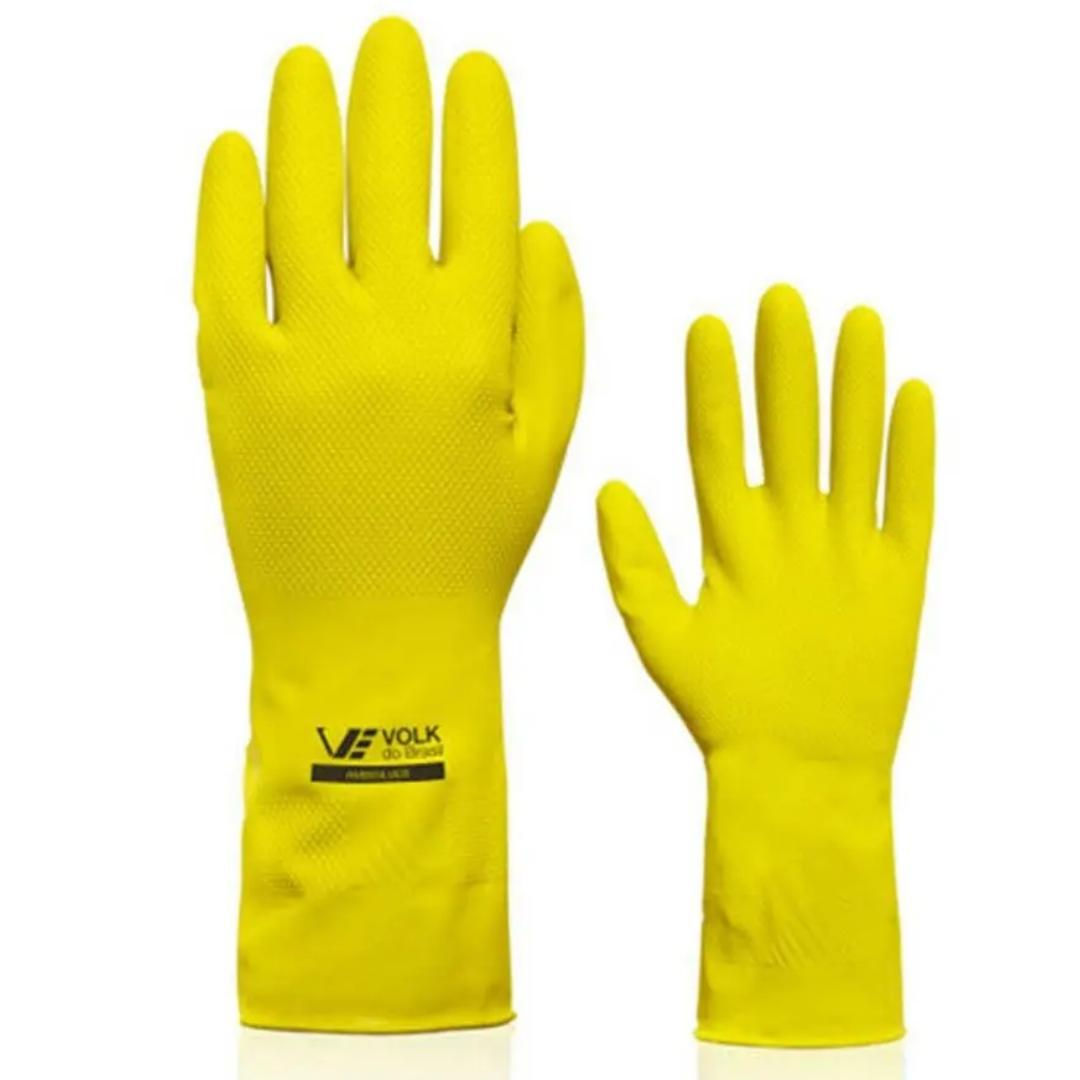 LUVA MULTIUSO LATEX FORRADA COR AMARELA
