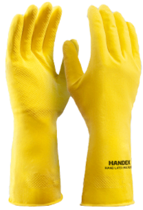 LUVA HANDEX HAND LÁTEX SILVER AMARELA (HX027T10E001) | Balaska