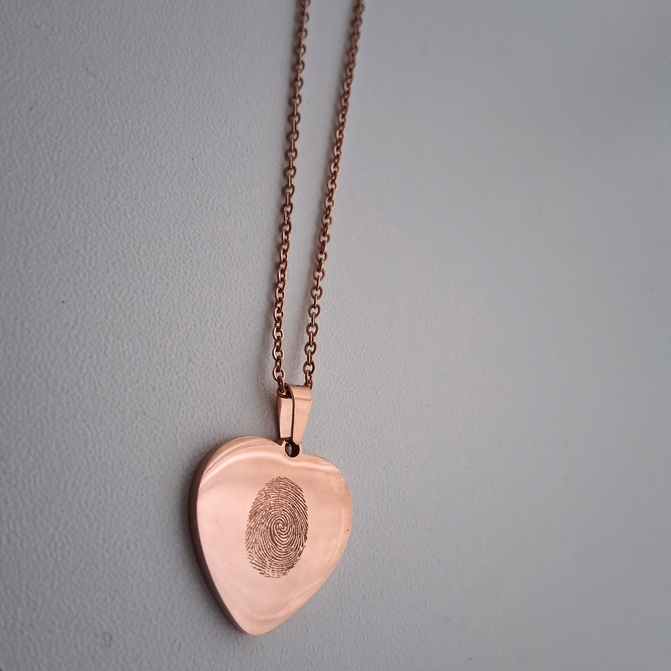 Thumbnail: Hart ketting met vingerafdruk (gegraveerd)