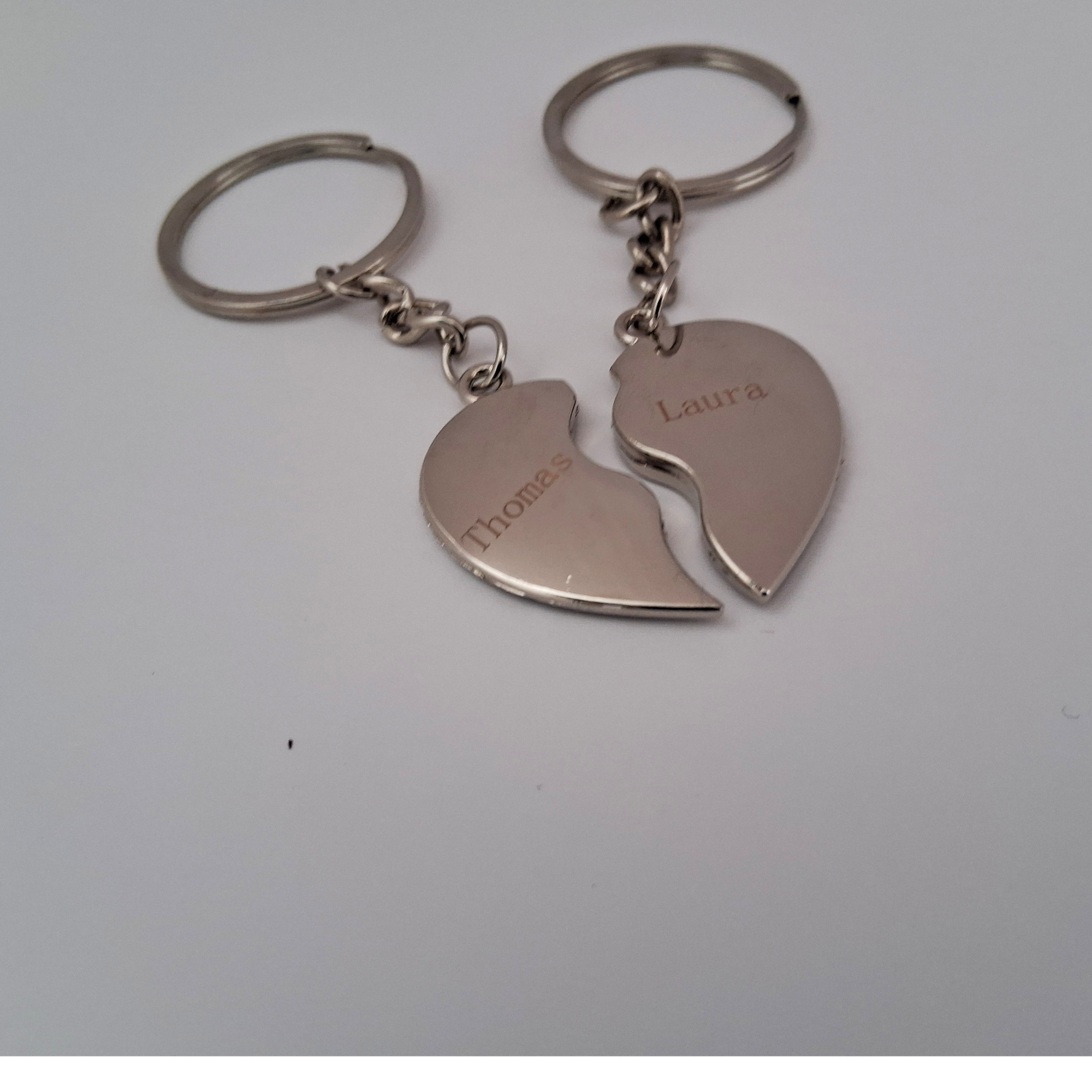 Hart sleutelhanger met gravering