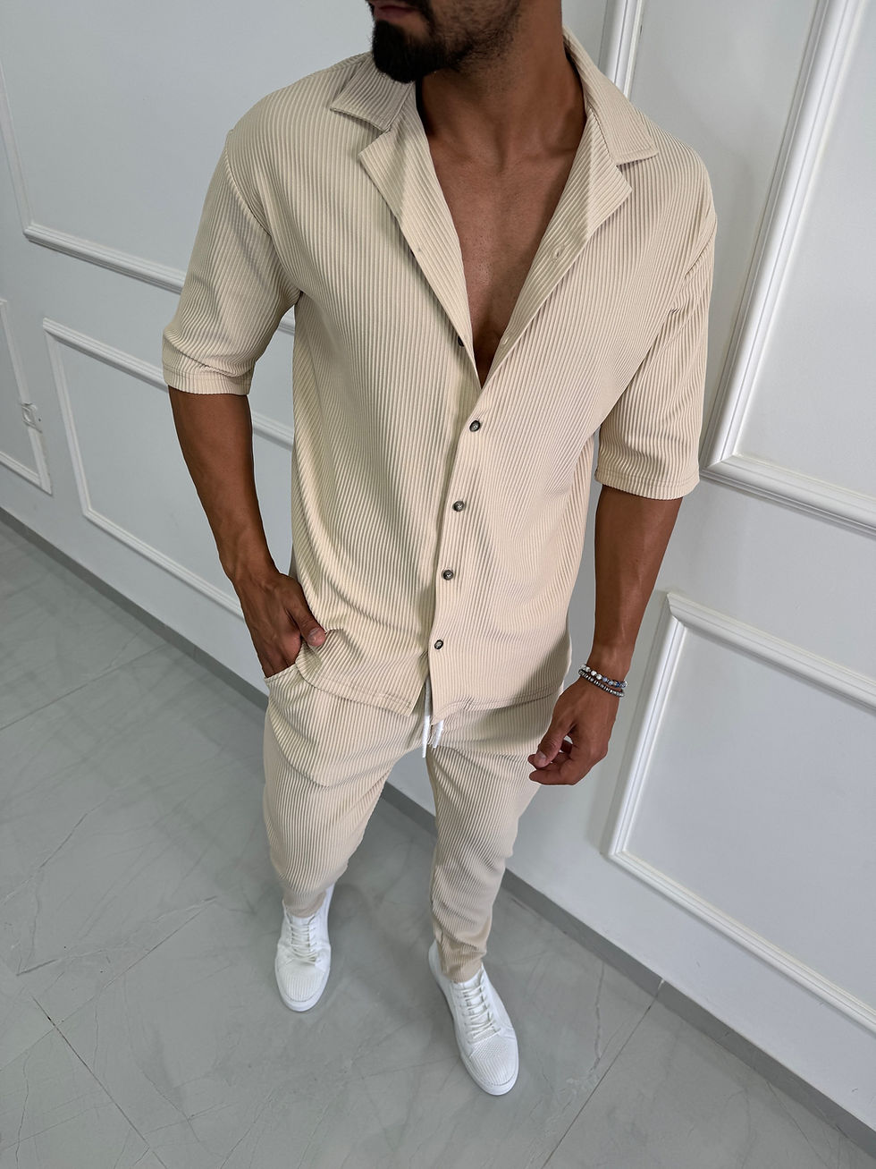 תמונה ממוזערת: חליפה סט מבד שורות 