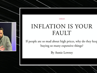Inflation ISN'T Your Fault + Does Wealth Inequality Matter?
