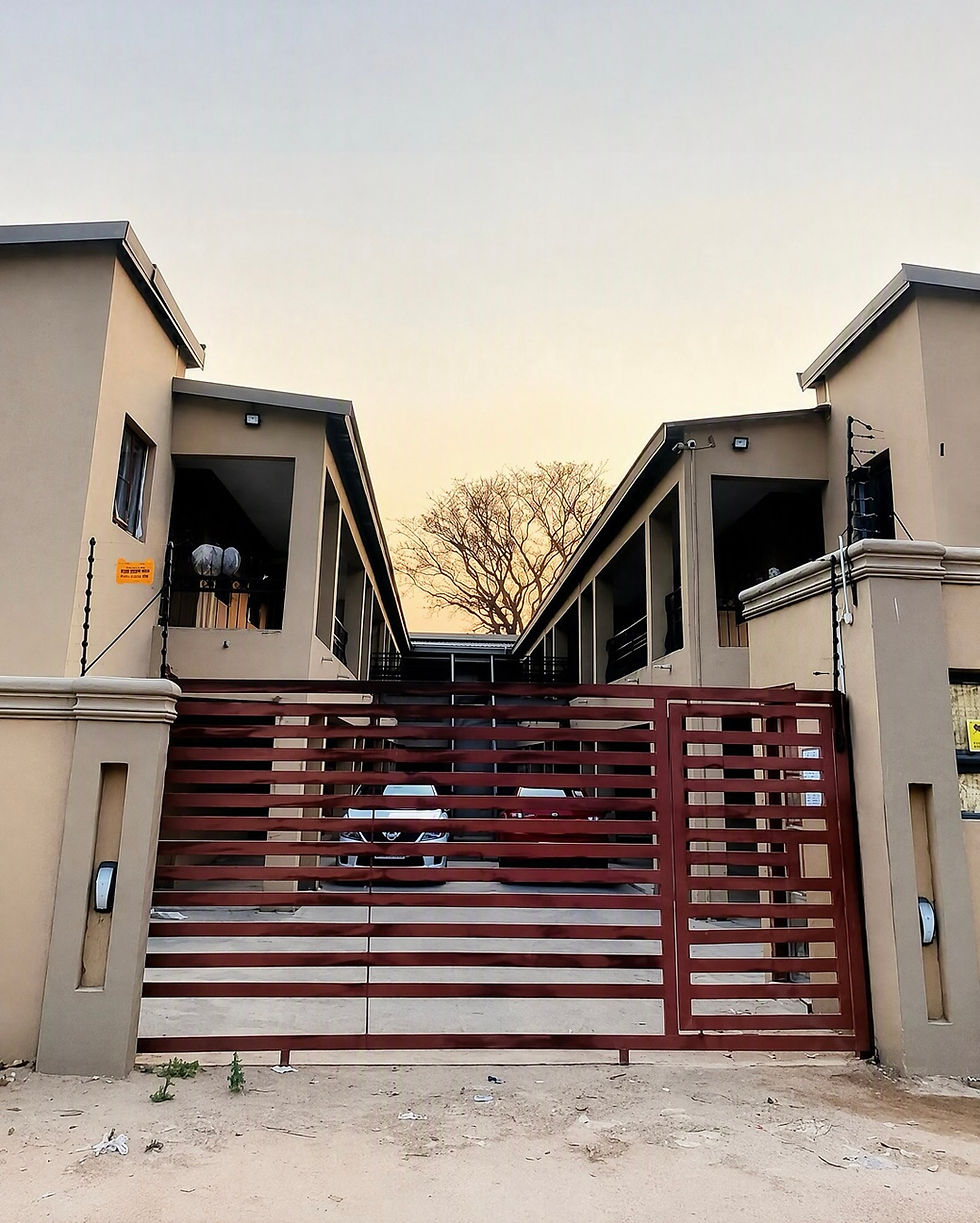 Students celebrating outside their new, safe student accommodation found through the ResFinder SA platform.