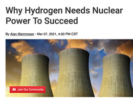 Why Hydrogen Needs Nuclear Power To Succeed