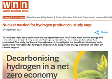 Nuclear Needed for Hydrogen Production, Study Says