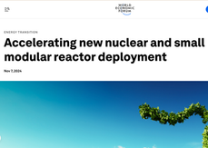 World Economic Forum Blog: Accelerating new nuclear and small modular reactor deployment