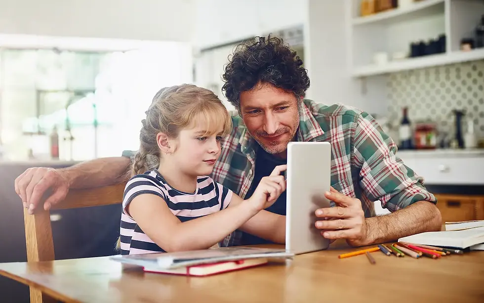 A dad is testing to see if his student has dyslexia