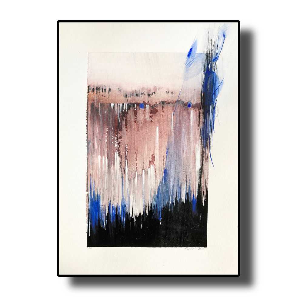 Number 300 - Lyrical abstraction - Original painting on paper - Cécile Filipe