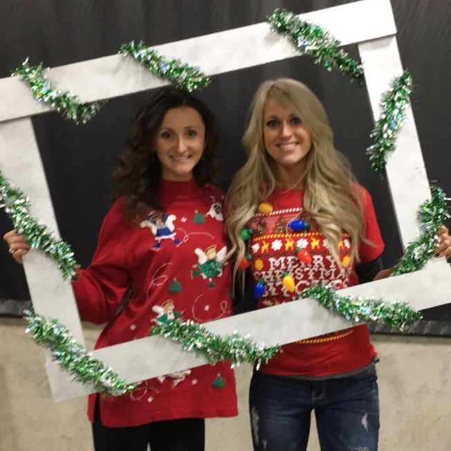 Mindy and Emily at the S2 Factionistas Holiday Potluck and Nutrition Seminar 2016