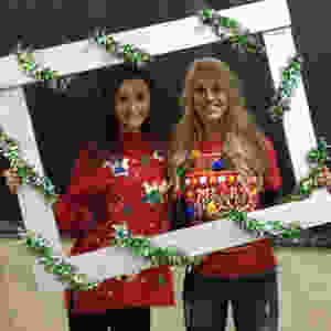 Mindy and Emily at the S2 Factionistas Holiday Potluck and Nutrition Seminar 2016