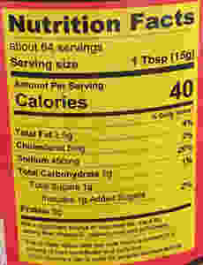 Example of the new nutrition facts label showing "added sugars"