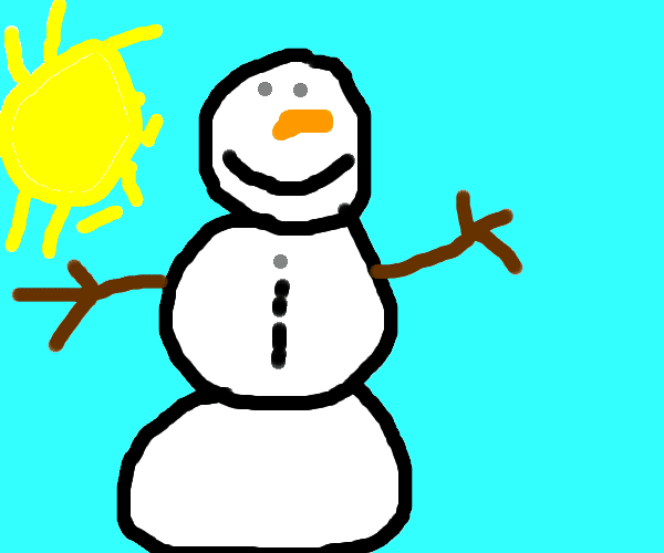 Kidfunideas.com Winter and Christmas jokes for kids picture of a melting snowman