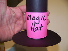 Kidfunideas.com rabbit out of the hat magic hat trick picture of attaching the sash to the hat
