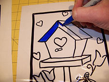 Kidfunideas.com Valentines stained glass picture of coloring the pattern