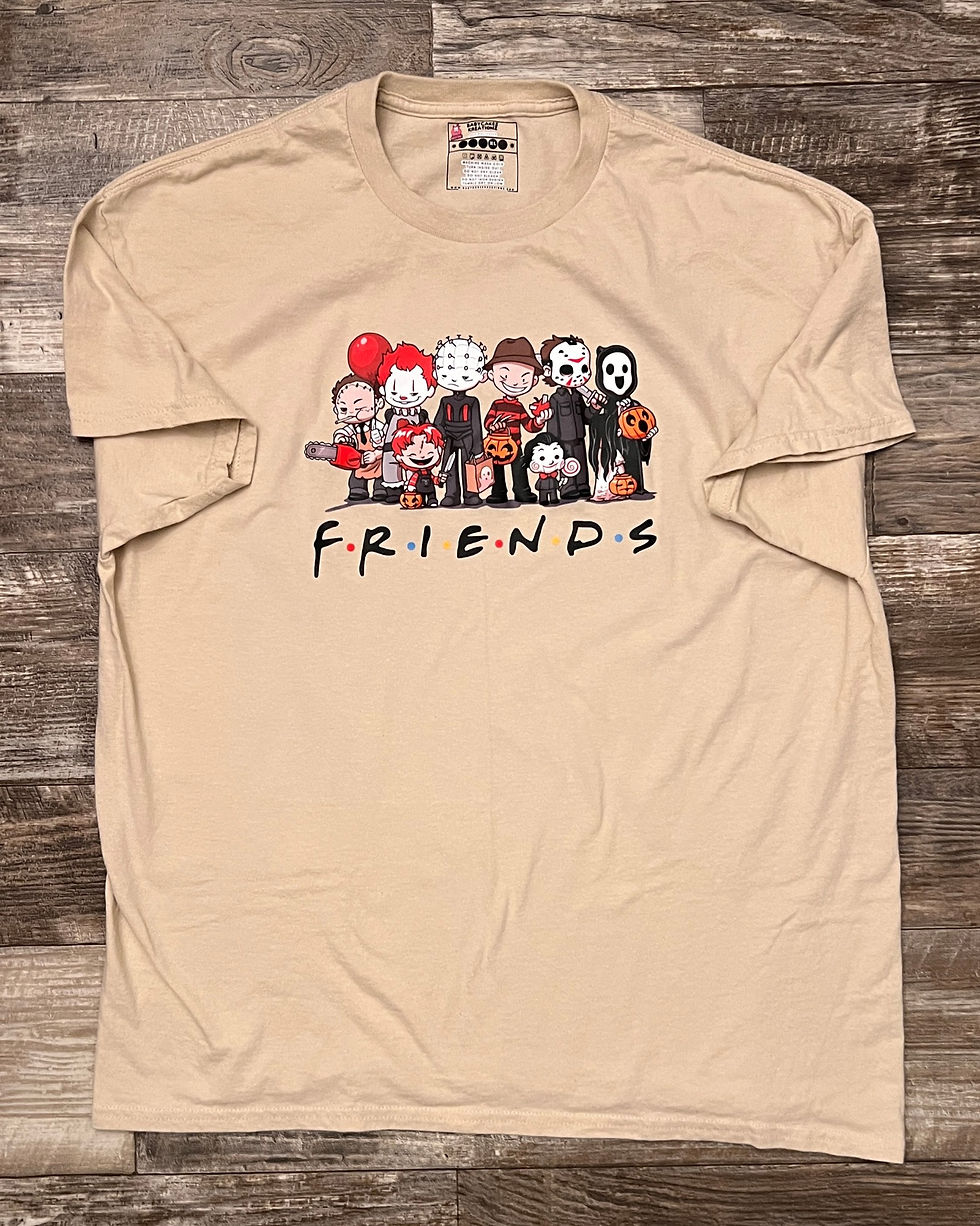 Beige Friends graphic shirt