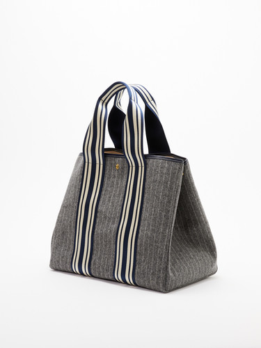 RUE DE VERNEUILパリBrandランダムストライプトートバッグ（L) TRAVERSÉE L - STRIPED EQUESTRIAN | Ruedeverneuil